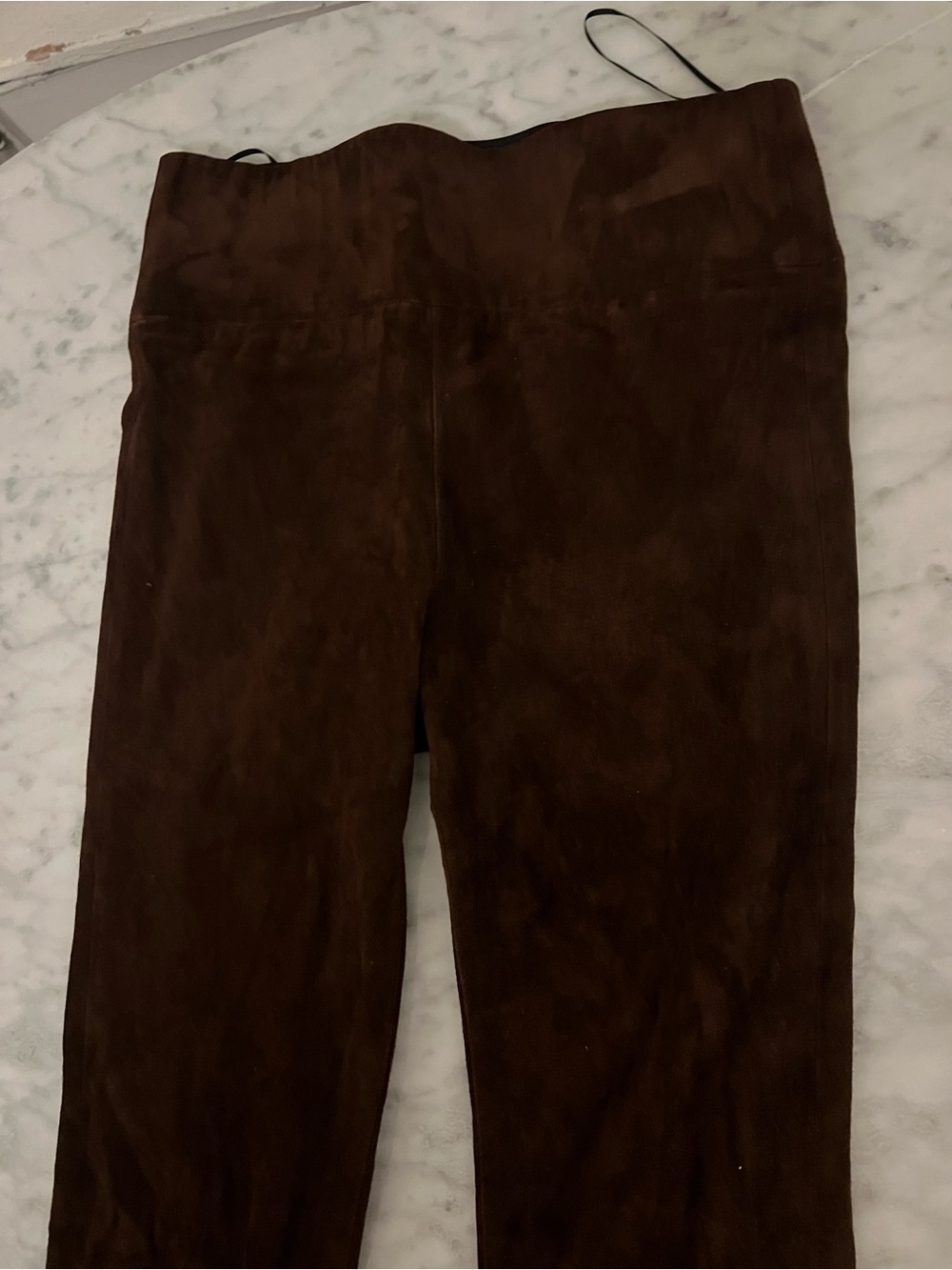 SPRWMN chocolate genuine suede leggings/ skinny leg pants small - Picture 6 of 12